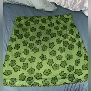 Green Floral Skirt